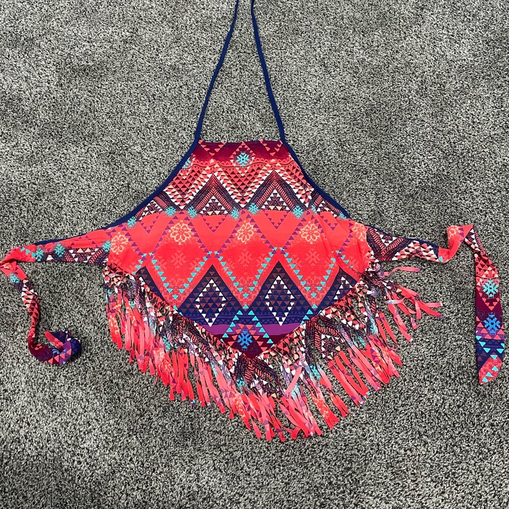 Fringe Aztec bathing suit top